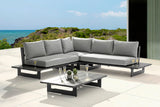 Maldives Grey Water Resistant Fabric Outdoor Patio Sectional 338Grey-Sectional Meridian Furniture