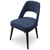 English Elm Ashcroft Furniture - Juliana Mid Century Modern Blue Fabric Dining Chair (Set Of 2)