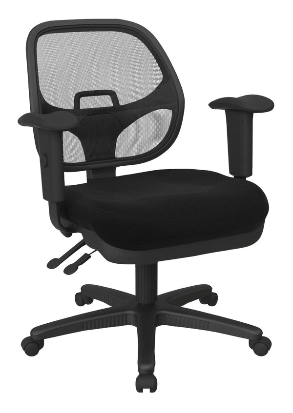 OSP Home Furnishings Ergonomic Mesh Task Chair with Lumbar Support and Pneumatic Seat Height for Home Office Jet 29024-297