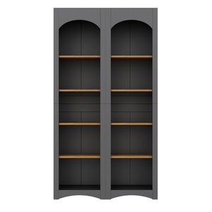 English Elm On-Trend Free Standing 5 Tier Bookshelves Set Of 2, Farmhouse Grey Cabinets With Adjustable Shelves N721P245734E-GIGA
