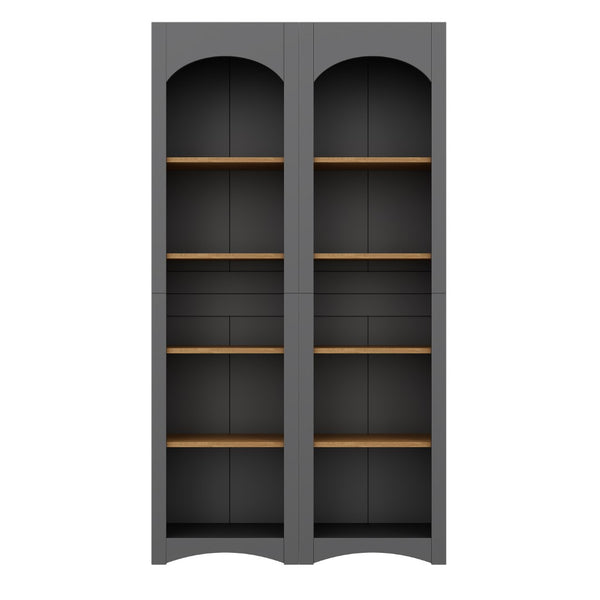 English Elm On-Trend Free Standing 5 Tier Bookshelves Set Of 2, Farmhouse Grey Cabinets With Adjustable Shelves N721P245734E-GIGA
