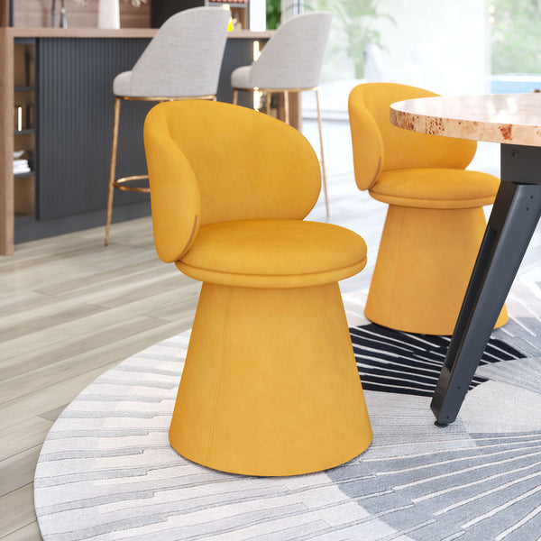 Oblic Swivel Dining Chair Orange 110203 Zuo Modern