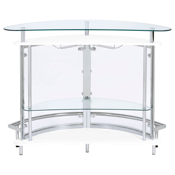 English Elm Strick & Bolton Matte Black Open Shelf Bar Cabinet with Glass Top for Modern Interiors B062P328721