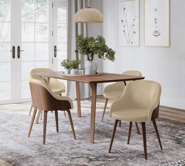 English Elm Dining/ Accent Chair Slatted Walnut Wood Frame Teal Upholstered Mid-century Seat B202P472714
