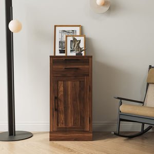 English Elm brown walnut modular wine bar cabinet with hutch, buffet storage, drawer & shelf for dining room W331P213375