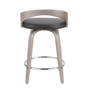 English Elm Folia Swivel Counter Stools Set of 2 Bentwood Frame Upholstered Kitchen Island Seating B202S00065