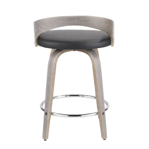 English Elm Folia Swivel Counter Stools Set of 2 Bentwood Frame Upholstered Kitchen Island Seating B202S00065