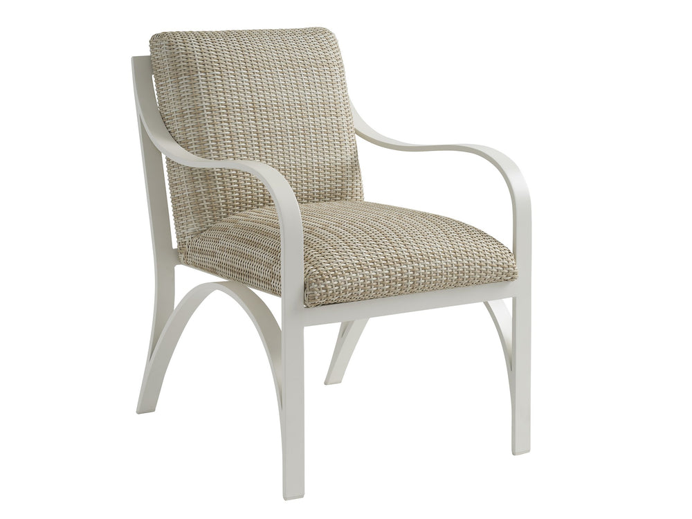 Lexington Arm Dining Chair Woven Ivory Taupe Coastal Modern Arched Frame for Everyday Use 3390-13-01