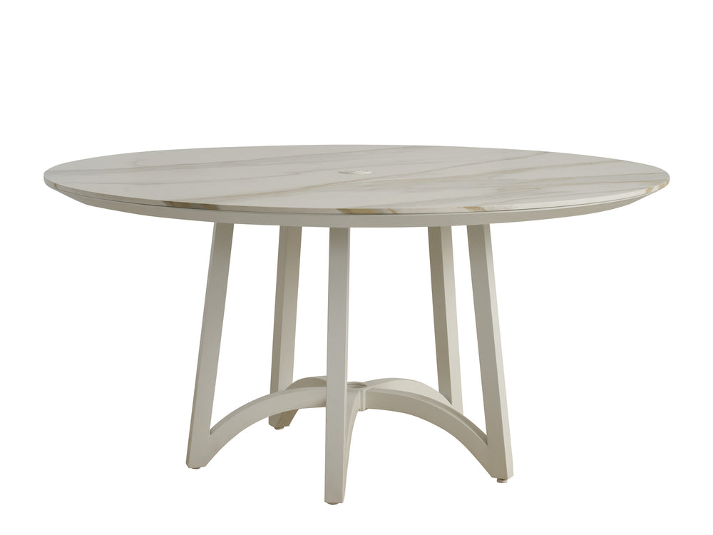 Lexington Round Stone Dining Table 60 Inch Sculptural Five Leg Base with Natural Vein Top 3390-870C
