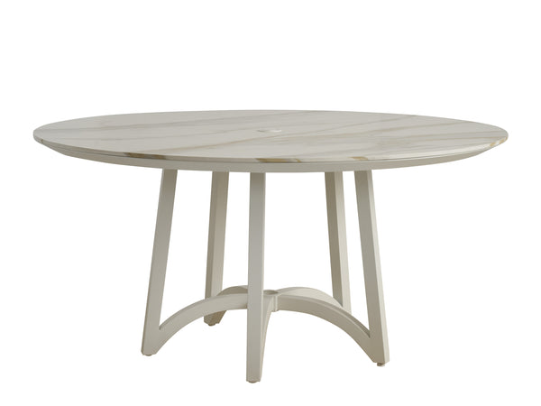 Lexington Round Stone Dining Table 60 Inch Sculptural Five Leg Base with Natural Vein Top 3390-870C