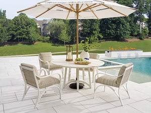 Round Stone Dining Table 60 Inch Sculptural Five Leg Base with Natural Vein Top
