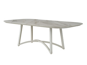 Lexington Rectangular Stone Top Dining Table with Arched Base and Reverse Chamfered Edge Detail 3390-876C