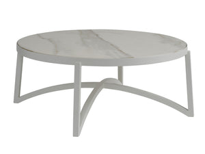 Lexington Round Stone Top Cocktail Table with Arched Base for Living Room Lounge Spaces 3390-943
