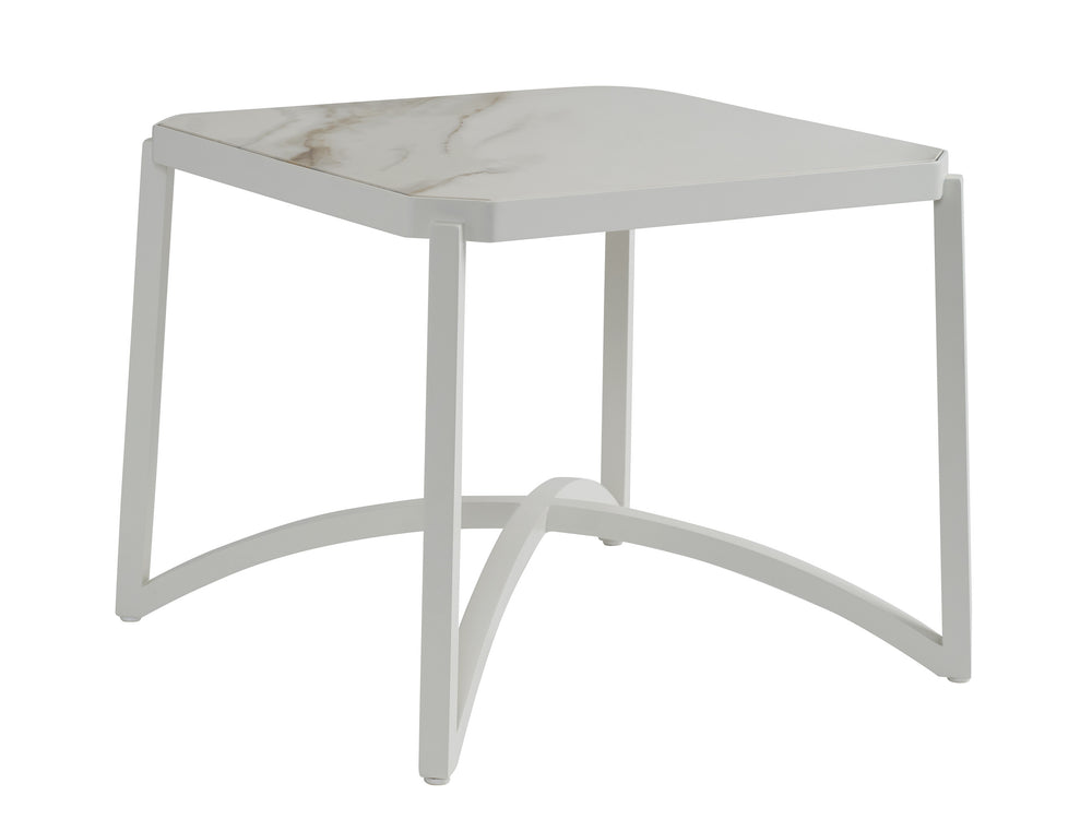 Lexington Square Stone Top End Table with Arched Base for Modern Living Rooms and Entryways 3390-955