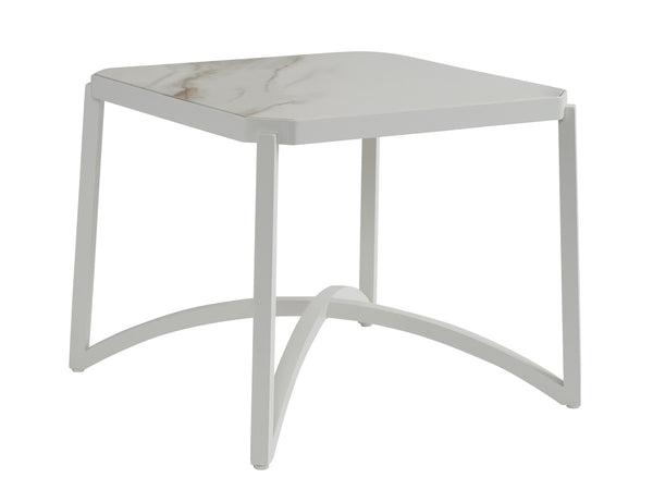 Lexington Square Stone Top End Table with Arched Base for Modern Living Rooms and Entryways 3390-955