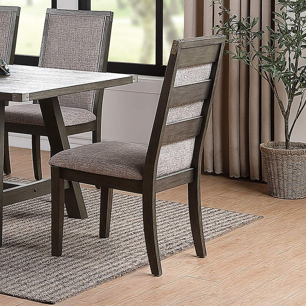English Elm Modern Upholstered Dining Chairs Set of 2 — Stylish Fabric Seats with Foam Cushion, Solid Rubberwood Frame, Easy Assembly Grey 42 L x 20 W x 13 H B011P314242