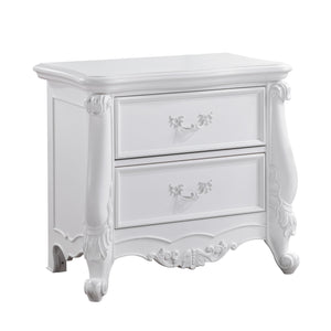 English Elm Latisha White Finish Nightstand with Smooth Poly-Lined Drawer, Durable Hardwood & Sleek Veneer Design B2726P247630