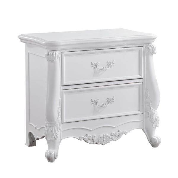 English Elm Latisha White Finish Nightstand with Smooth Poly-Lined Drawer, Durable Hardwood & Sleek Veneer Design B2726P247630