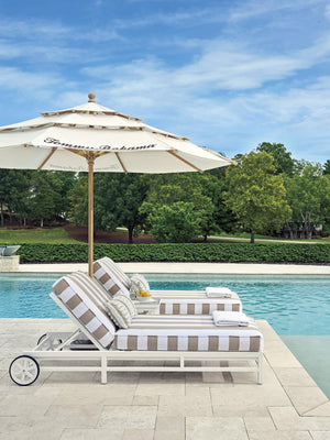 Lexington Chaise Outdoor Aluminum Lounger with Chippendale Styling for Patio Pool or Veranda 3392-75-60