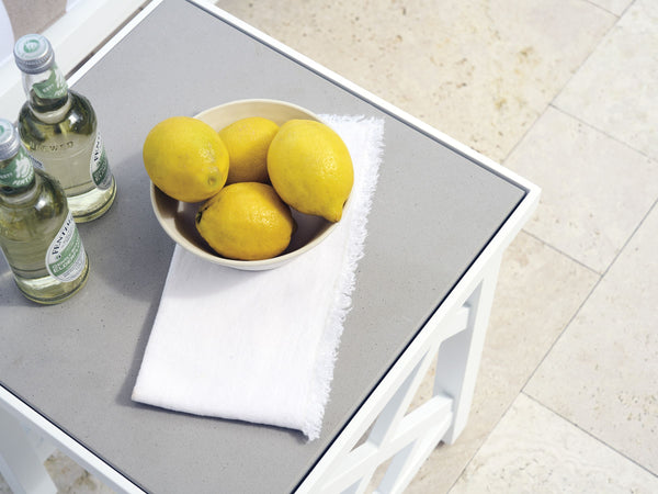 Lexington Accent Table Outdoor Chippendale Aluminum Frame with Quartz Top Fretwork Detail 3392-952