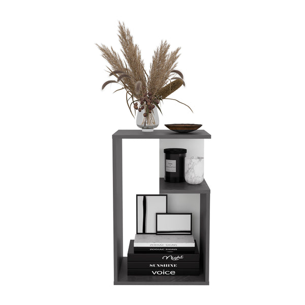 English Elm Everet 25" High 3-Tier Open Shelf Nightstand - Multicolor Compact End Table with Sturdy Storage Shelves B070P363827