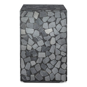 English Elm Kiri Outdoor Accent Table Handcrafted Concrete Marble Plinth for Patio or Terrace B2769P498426