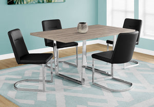 English Elm Dining Table, 60" Rectangular Taupe Laminate With Chrome Legs – Modern Versatile Centerpiece For Any Space B2710P286991