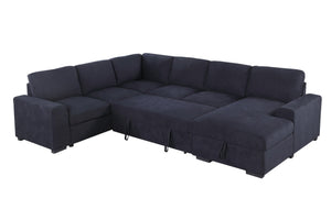 English Elm Claire Sleeper Sectional with Storage Chaise Woven Fabric Contemporary Living Room Sofa B2749S00245