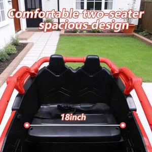 English Elm 24v Kids Ride on Utv with Parental Remote Independent Suspension and Bluetooth Audio Red W3662P456693