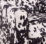 OSP Home Furnishings Cassie Swivel Arm Chair Black Cow