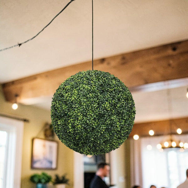 English Elm 22.4in Faux Boxwood Spheres Uv Resistant Outdoor Topiary Set for Porch Patio Garden W2945P460788