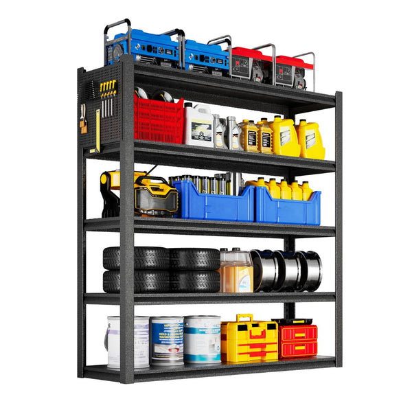 English Elm Storage Shelves Heavy Duty Pegboard Steel Garage Organization Rack Adjustable Unit T5667P454707