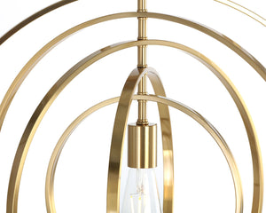 Sunpan MIA Pendant Light - Modern Sculptural Fixture in Warm Brass Finish for Stunning Home Decor Elegance 106787