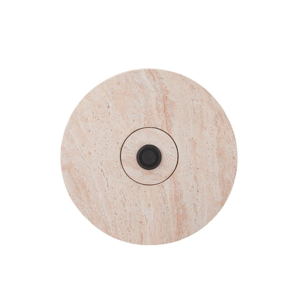 English Elm Mgo Outdoor Umbrella Side Table with Stone Travertine Finish for Patio Poolside N772P386626T