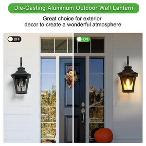 English Elm 21"(h) Matte Black Aluminum Scroll Outdoor Wall Sconce Clear Glass Lantern for Porch W2312P415981