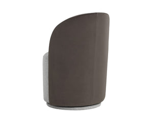 Sunpan CAVOLI Swivel Dining Chair - Stylish Belfast Heather Grey & Meg Ash Upholstery for Modern Spaces 112028V