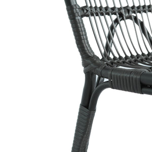 English Elm Christopher Knight Home® - Outdoor Hand-Woven PE Rattan Patio Dining Chairs Set of 2 with Iron Frame 400lb Capacity, No Assembly Required Black+ Gray N762P236169G