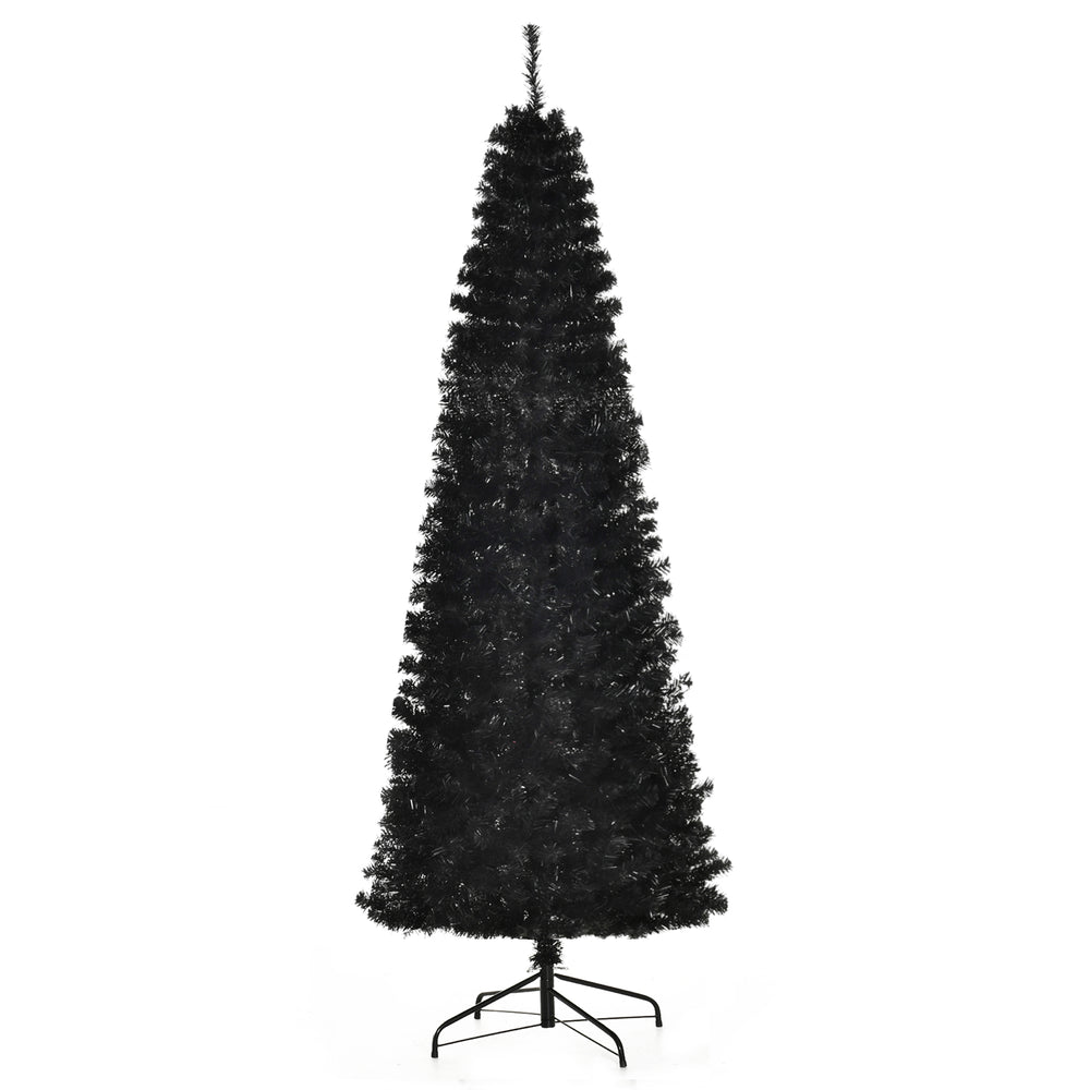 English Elm Homcom 7Ft Slim Pencil Christmas Tree - Unlit Douglas Fir With 818 Tips For Modern Holiday Décor W2225P229377