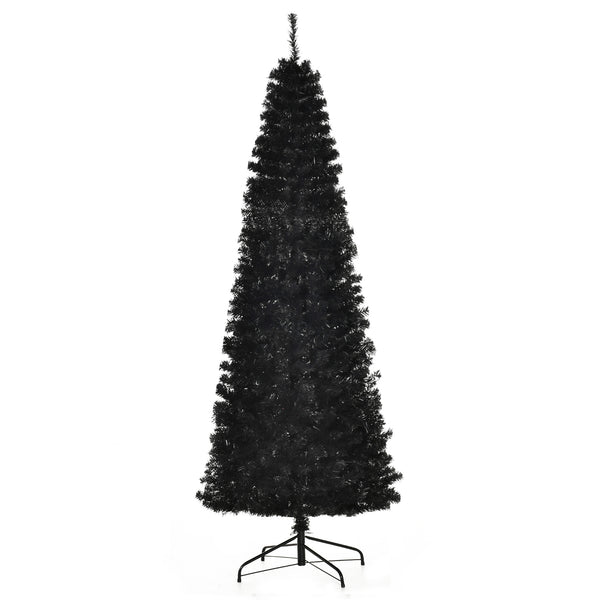 English Elm Homcom 7Ft Slim Pencil Christmas Tree - Unlit Douglas Fir With 818 Tips For Modern Holiday Décor W2225P229377