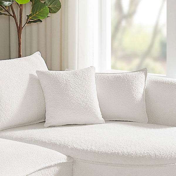 English Elm Curved Boucle Sectional Sofa – Cloud-Inspired Design For Modern Living, Comfort, And Style W876S00301