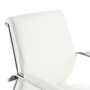 OSP Home Furnishings High Back Ergonomic Manager Chair with Antimicrobial Fabric Chrome Arms and Lumbar Support Mid Snow 920351C-R101