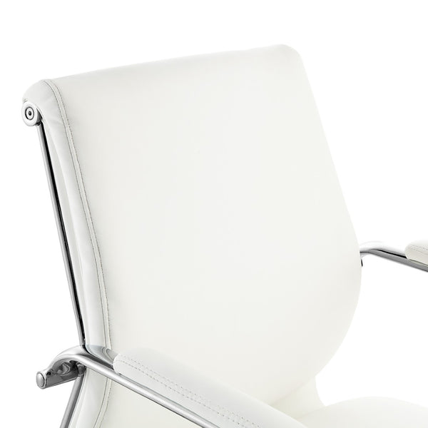 OSP Home Furnishings High Back Ergonomic Manager Chair with Antimicrobial Fabric Chrome Arms and Lumbar Support Mid Snow 920351C-R101