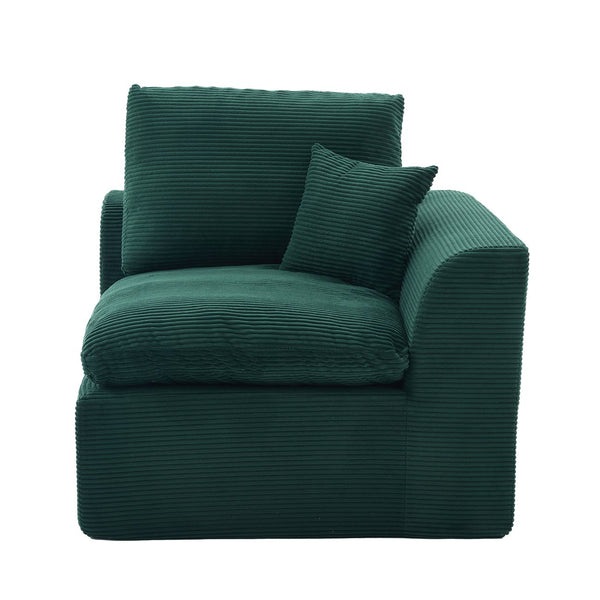 English Elm UNITED Cloud Couch Modular Sectional Sofa with Corduroy Cover, Ergonomic 2-Seater, No Assembly Needed Emerald W1568P371119