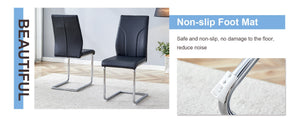 English Elm 2 High Back Pu Leather Dining Chairs with Tailored Stitching for Modern Home Seating W1151P203806