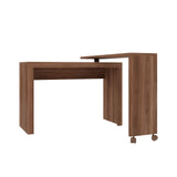 Manhattan Comfort Calabria Mid-Century Modern Desk Nut Brown 33AMC164