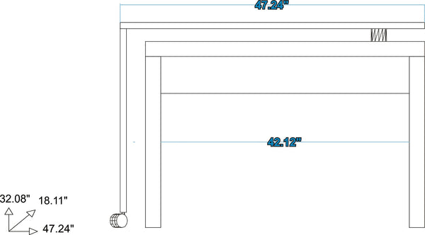 Manhattan Comfort Calabria Mid-Century Modern Desk Nut Brown 33AMC164