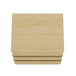 English Elm Molly 26" Nightstand Natural Oak with 3 Drawers, Rounded Corners, Pedestal Base, Modern Storage B365P398193