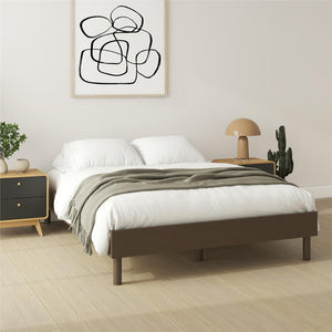English Elm Upholstered Canvas and Oak Veneer Headboard for Modern Minimalist Bedroom Decor B2733P436556
