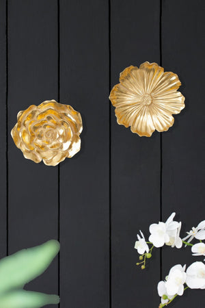 English Elm S/2 Gold Rose Wall Accents - Elegant Floral Decor Set For Timeless Home Elegance & Style Upgrade W2078P223125-GIGA