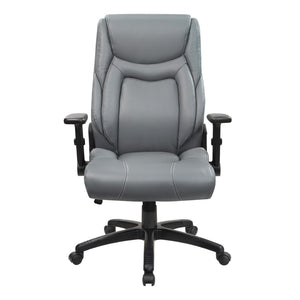 OSP Home Furnishings Exec High Back Bonded Leather Office Chair with Lumbar Support and Pneumatic Lift Grey EC93580-EC42